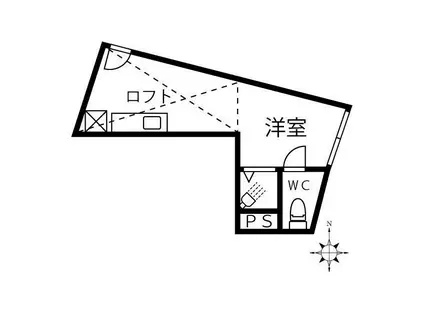 ノースピア(ワンルーム/2階)の間取り写真