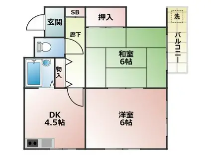 青愛ビル(2DK/2階)の間取り写真