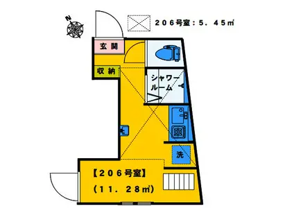 MH MAISON高田馬場(ワンルーム/2階)の間取り写真