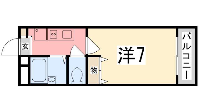 雅ガーデンハイツS棟(1K/1階)の間取り写真