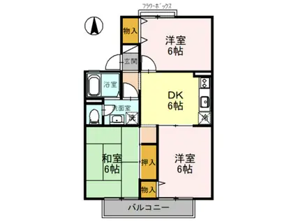 ピュアハイツ有本 I(3DK/1階)の間取り写真