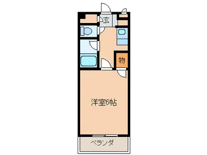 フォルム久留米六ツ門(1K/4階)の間取り写真