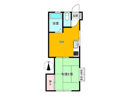 タマシンハイツ(1DK/1階)の間取り写真