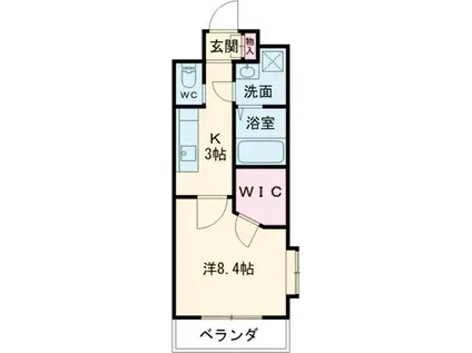 ベルガ穴生(1K/3階)の間取り写真