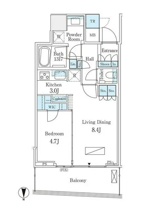 パークタワー晴海 15階階 間取り