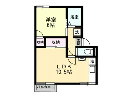 プレジール木村(1LDK/1階)の間取り写真