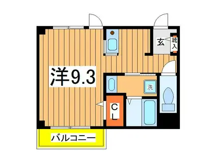 カーサ・アウローラ(ワンルーム/2階)の間取り写真