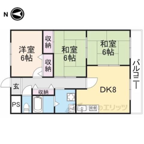 ライフステージ広瀬 駒場新町(3LDK/2階)の間取り写真