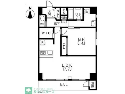 プルミエール湘南台(1LDK/8階)の間取り写真