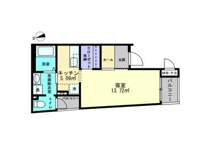 ミュー亀井町(1K/3階)の間取り写真