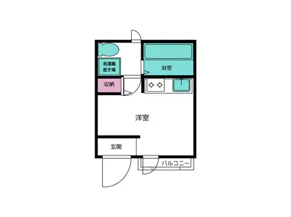 フェリスハウス(ワンルーム/1階)の間取り写真