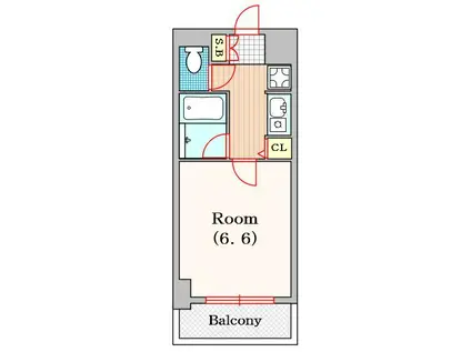 CITYLIFEクラウンハイム長堀通(1K/3階)の間取り写真