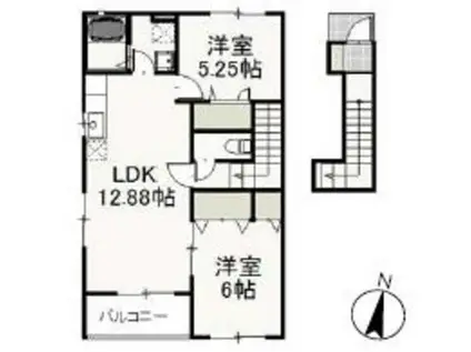 ファルコンI (2LDK/2階)の間取り写真
