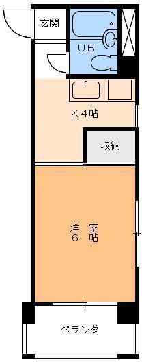 門田ビル(1K/3階)の間取り写真