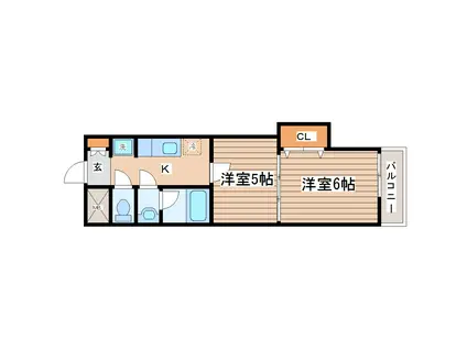 ブライトンコート仙台(2K/4階)の間取り写真