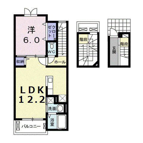 パークサイド(1LDK/3階)の間取り写真