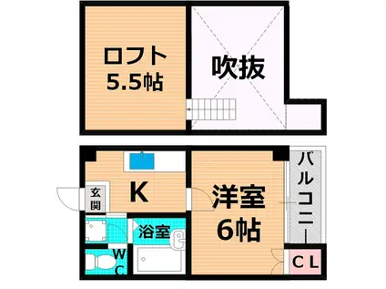 エヌズコートII(1K/3階)の間取り写真