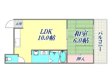 モンダハイツ(1LDK/2階)の間取り写真