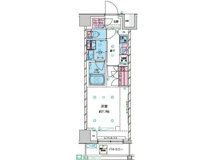 GENOVIA西新井(1K/1階)の間取り写真