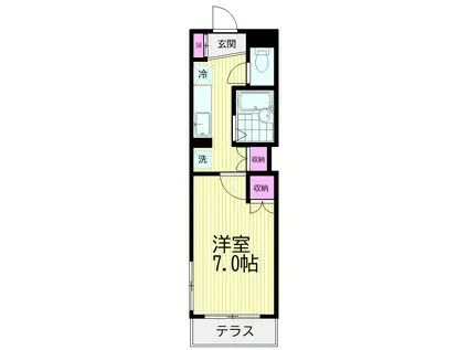 パークサイド田中(1K/1階)の間取り写真