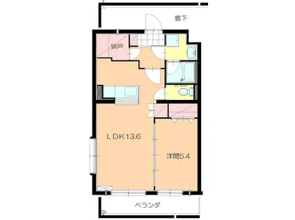 レ・セーナ(1SLK/2階)の間取り写真