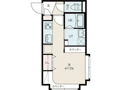 アリソンヴェール(1K/2階)の間取り写真