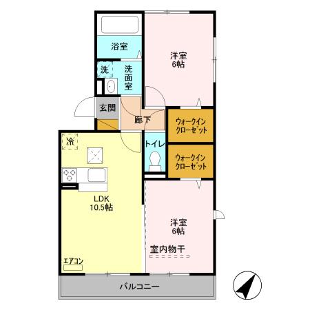 CHコート(2LDK/1階)の間取り写真