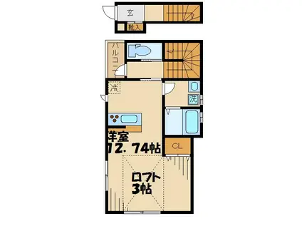 ナチュールメゾン(1LK/1階)の間取り写真