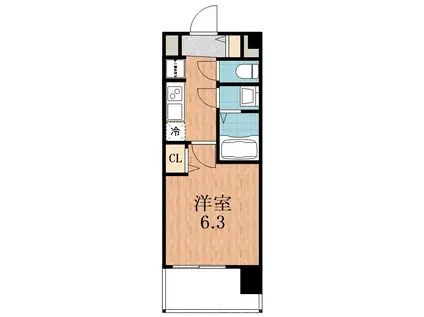 プレサンス天王寺ヴィヴァン(1K/4階)の間取り写真