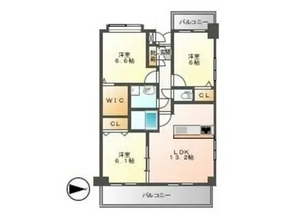 フォレスタ ディ パーチェ(3LDK/5階)の間取り写真