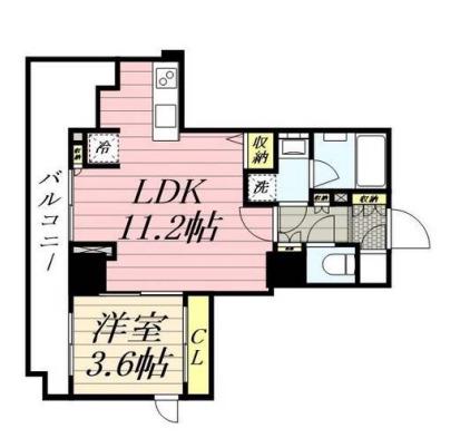 クラシアム飯田橋(1LDK/5階)の間取り写真