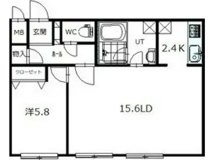 アヴェニ―ル4-3(1LDK/1階)の間取り写真