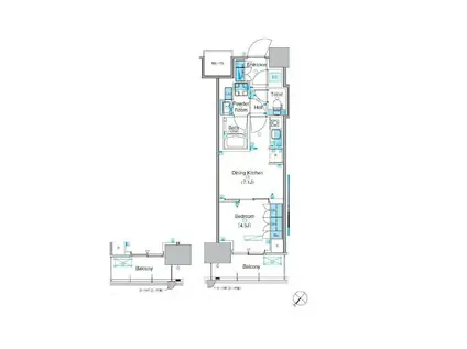 パークアクシス豊洲キャナル(1DK/13階)の間取り写真