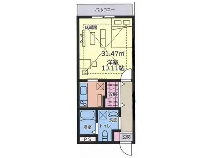 ビレッジ仙川壱番館(1K/3階)の間取り写真