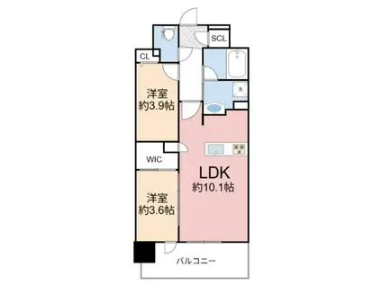 アーバネックス大阪天満宮Ⅱ(2LDK/3階)の間取り写真