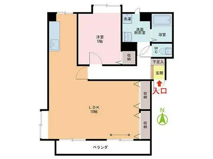 カーサ・グレイス(1LDK/3階)の間取り写真