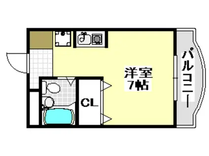 アルソレイユ(ワンルーム/1階)の間取り写真