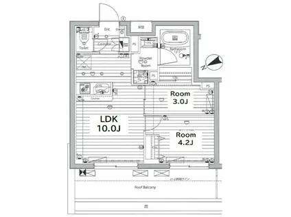 メイクス若松河田(2LDK/4階)の間取り写真