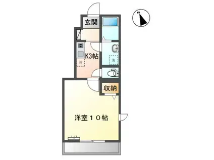 TOMS(1K/1階)の間取り写真