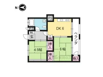 正倉ハイツ(2DK/3階)の間取り写真