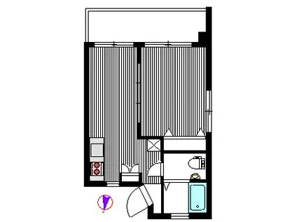 八雲ハイムASANO(1DK/2階)の間取り写真