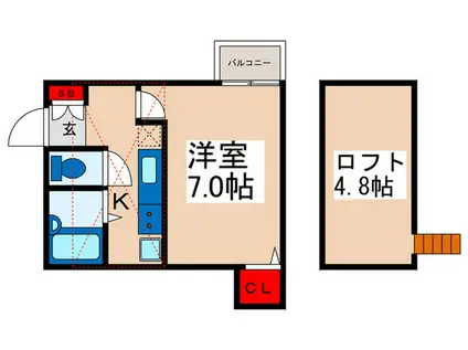 ヴィタ・ノーヴァ(1K/2階)の間取り写真