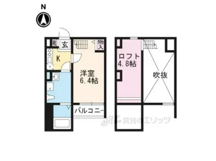 F.Gプレミア(1K/1階)の間取り写真