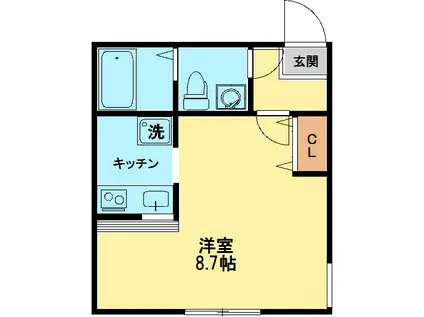 ココラフィネ(1K/3階)の間取り写真