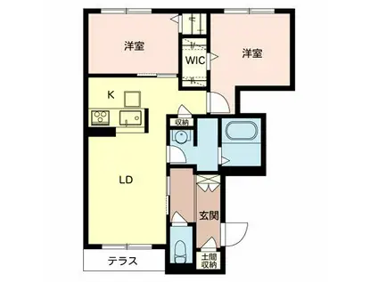 シャーメゾン ラ メール(2LDK/1階)の間取り写真