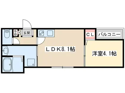 JIN RESIDENCE吹田(1LDK/2階)の間取り写真