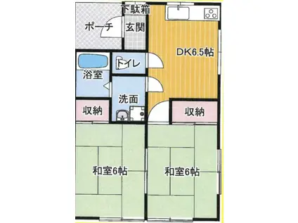 メゾン代々木(2DK/1階)の間取り写真