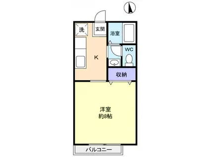 サニーホームズ(1K/1階)の間取り写真