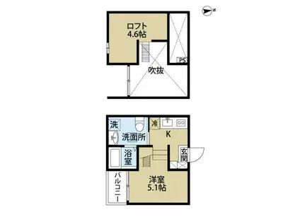 SEED(ワンルーム/2階)の間取り写真