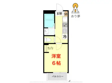 ラテ横浜(1K/3階)の間取り写真